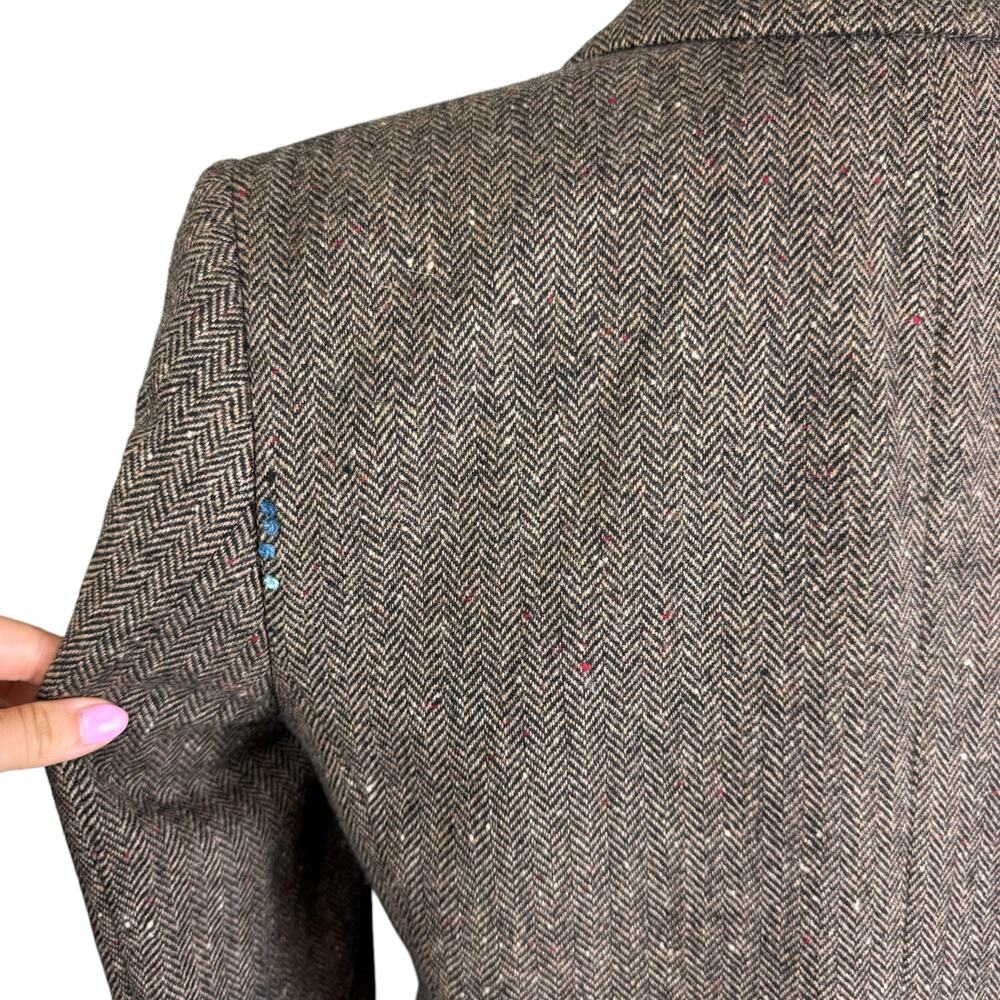 Pendleton 100% Wool Vintage Brown Herringbone Upc… - image 11